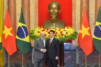 Chủ tịch nước Lương Cường và Tổng thống Cộng hòa Liên bang Brazil Luiz Inácio Lula da Silva. (Ảnh: THỦY NGUYÊN)