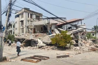 Một tòa nhà bị hư hại sau trận động đất ở Mandalay, Myanmar, ngày 28/3/2025. (Ảnh: Xinhua) 
