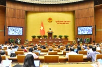 Quang cảnh phiên họp của Quốc hội sáng 10/11. (Ảnh: THỦY NGUYÊN) 