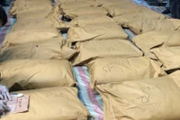 Tang vật trong vụ bắt giữ 750kg ketamine, ngụy trang trong "vỏ bọc" bao xi-măng tại quận Hồng Bàng, Hải Phòng, tháng 9/2023. (Ảnh: Hải quan Online)