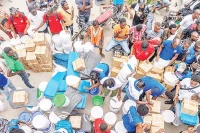 Điểm phát lương thực viện trợ người dân Haiti. (Ảnh UN NEWS)