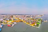 Một góc thành phố Rạch Giá nhìn từ trên cao.