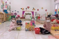 Một phòng học mẫu giáo của Trường mầm non Tiền Châu, thành phố Phúc Yên, Vĩnh Phúc. (Ảnh: HÀ HỒNG HÀ) 