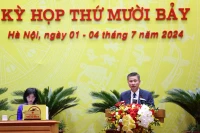 Giám đốc Sở Giao thông vận tải Hà Nội Nguyễn Phi Thường trình bày tờ trình về đề án.