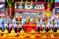Các đoàn nghệ thuật cùng hội diễn "Xuân về trên quê Thanh".