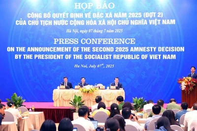 Quang cảnh họp báo đặc xá đợt 2 năm 2025.
