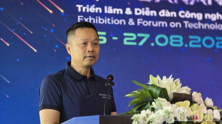 Chủ tịch HorecFex 2025 Nguyễn Đức Quỳnh chia sẻ tại sự kiện. (Ảnh: ANH ĐÀO) ndo_br_3c9e3fc32fd8a786fec9-9561.jpg