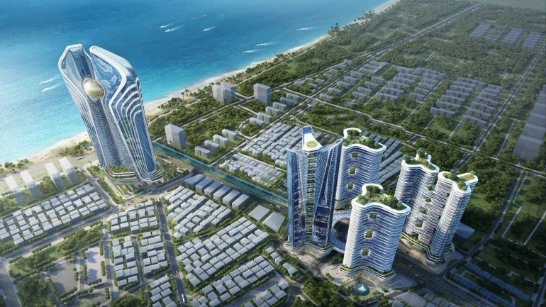 Phối cảnh Trung tâm tài chính quốc tế tại Đà Nẵng. (Ảnh: Ủy ban nhân dân thành phố Đà Nẵng) mo-hinh-8153.jpg