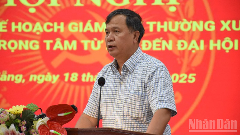 Đồng chí Nguyễn Minh Quang, Phó Chủ nhiệm Ủy ban kiểm tra Trung ương phát biểu khai mạc hội nghị. (Ảnh: ANH ĐÀO) ndo_br_dsc-3287-4012.jpg