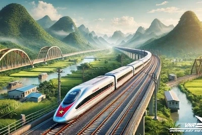 Phối cảnh đường sắt tốc độ cao trên trục bắc-nam.