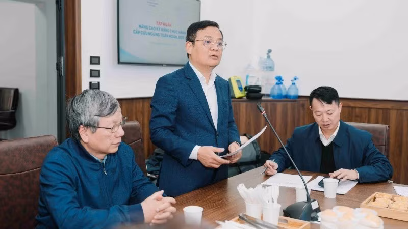 Tiến sĩ, bác sĩ Vương Anh Dương, Phó Cục Trưởng Cục Quản lý Khám chữa bệnh phát biểu.