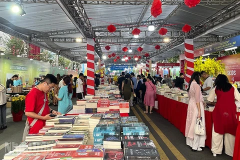 Không gian Lễ hội đường sách Tết Thành phố Hồ Chí Minh năm 2025. (Ảnh: Linh Bảo)