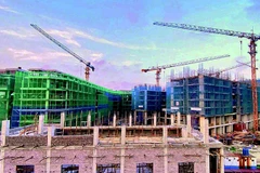 Dự án nhà ở xã hội tại Tổng kho 3 Lạc Viên (Hải Phòng), khi hoàn thành sẽ bố trí cho cán bộ, công chức ở xa về trung tâm làm việc. (Ảnh: XUÂN TRƯỜNG)