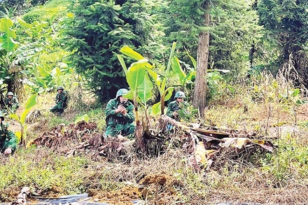 Bộ đội Biên phòng tỉnh Lào Cai triển khai đội hình tuần tra phong tỏa biên giới.