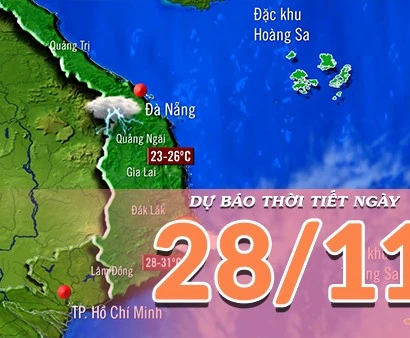 [Video] Dự báo thời tiết ngày 28/11/2025: Bão số 15 liên tục đổi hướng di chuyển