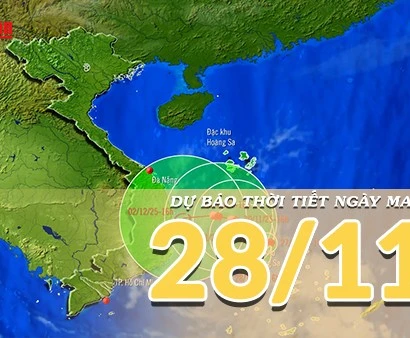 [Video] Dự báo thời tiết đêm nay và ngày mai 28/11/2025: Bão số 15 di chuyển chậm