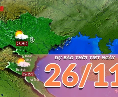 [Video] Dự báo thời tiết ngày 26/11/2025: Nắng hanh lan xuống Bắc Trung Bộ