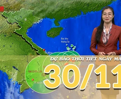 [Video] Dự báo thời tiết đêm nay và ngày mai 30/11/2025: Bão số 15 di chuyển chậm