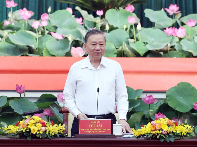 Tổng Bí thư Tô Lâm chủ trì buổi làm việc. (Ảnh: (TTXVN)