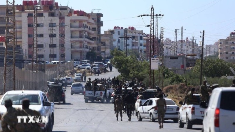 Lực lượng an ninh Syria tiến vào thành phố Sweida ở miền nam nước này. (Ảnh: THX/TTXVN)