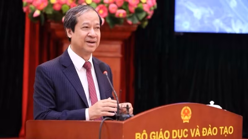 Bộ trưởng Giáo dục và Đào tạo Nguyễn Kim Sơn phát biểu. 