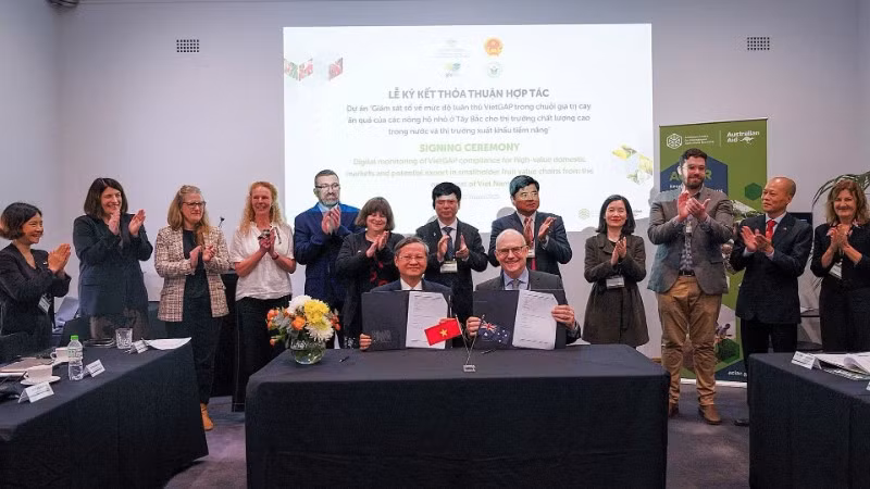 Lễ ký thỏa thuận hợp tác về nông nghiệp xanh giữa Việt Nam và Australia. (Ảnh Đại sứ quán Australia tại Việt Nam)