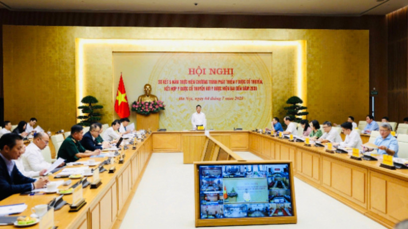 Quang cảnh Hội nghị sơ kết 5 năm thực hiện Chương trình phát triển y dược cổ truyền, kết hợp y dược cổ truyền với y dược hiện đại đến năm 2030. (Ảnh: ĐỨC TUÂN)