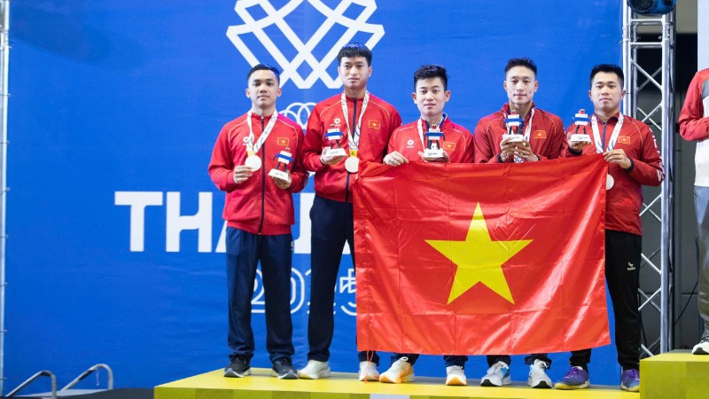 Đội tuyển bóng bàn nam Việt Nam giành Huy chương Bạc SEA Games 33.