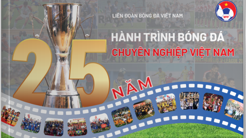 Bìa sách 25 năm Hành trình bóng đá chuyên nghiệp Việt Nam.