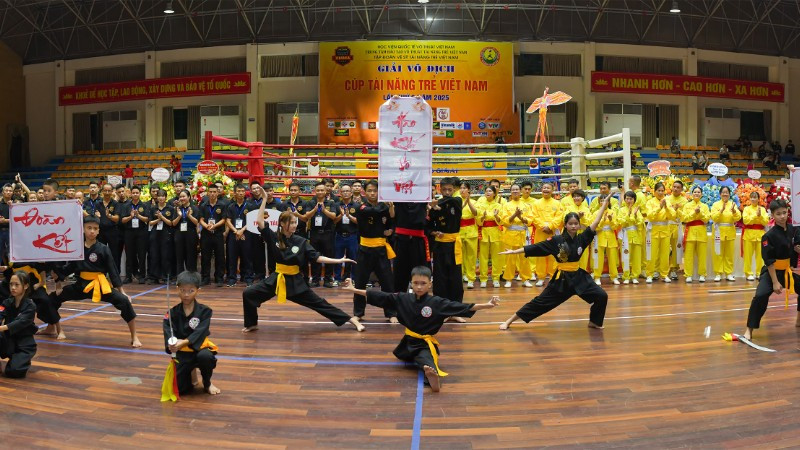 Giải Võ thuật Cúp Tài năng trẻ Việt Nam lần thứ 6 năm 2025 quy tụ 3.000 vận động viên đến từ 80 đoàn võ thuật trên toàn quốc.