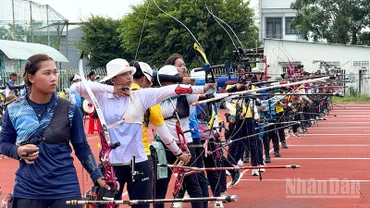 Vận động viên đang thi đấu.