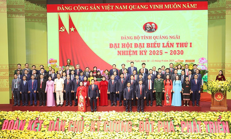 Ban Chấp hành Đảng bộ tỉnh Quảng Ngãi nhiệm kỳ 2025-2030.