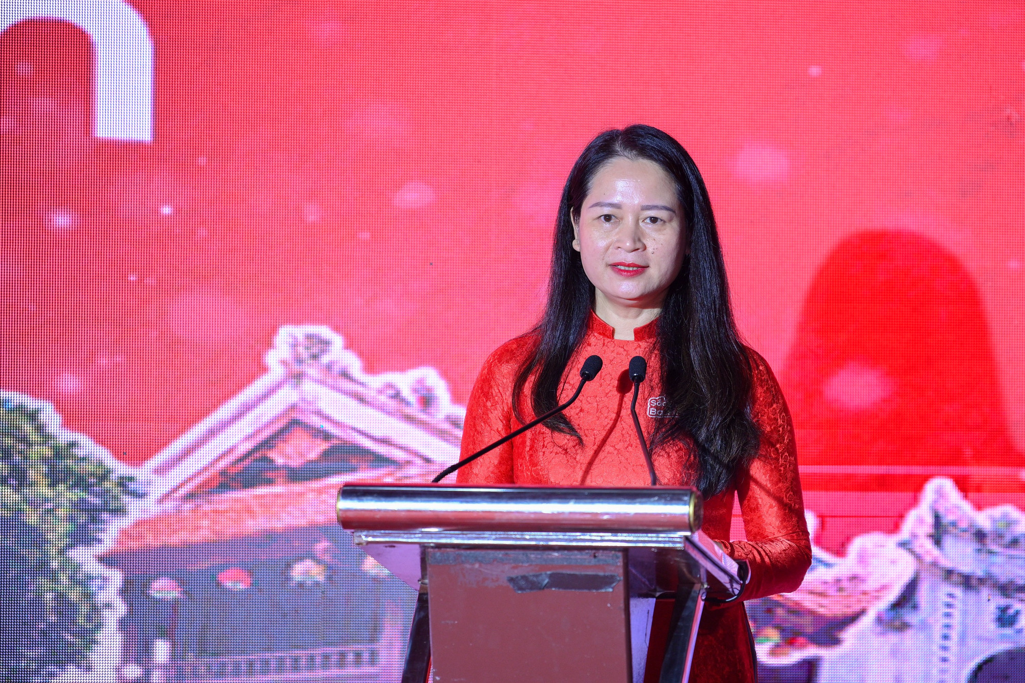 Chủ tịch Ủy ban nhân dân phường Ba Đình Phạm Thị Diễm phát biểu tại sự kiện. sac-do-ba-dinh-1917.jpg
