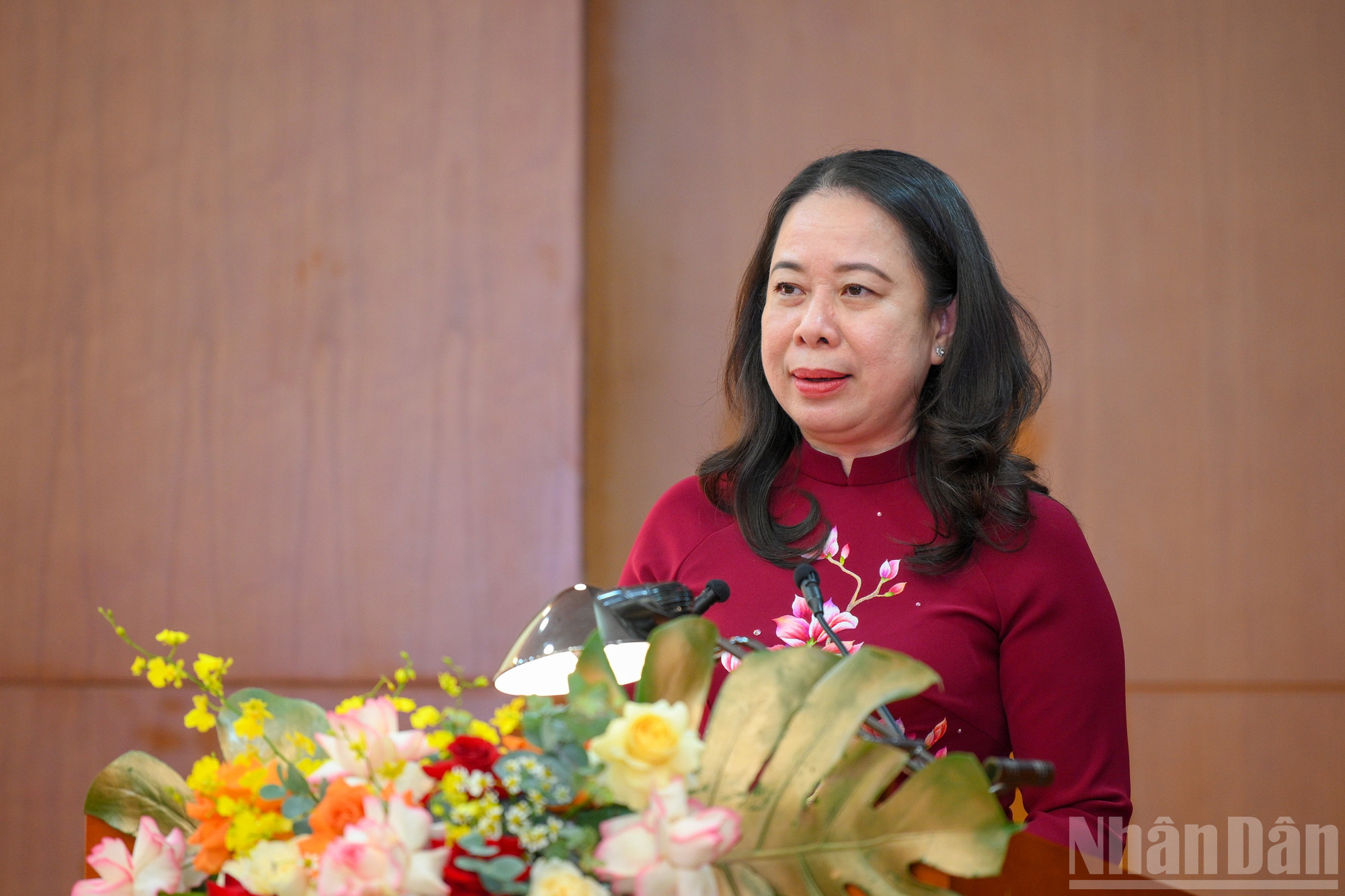 Phó Chủ tịch nước Võ Thị Ánh Xuân, Phó Chủ tịch thứ nhất Hội đồng Thi đua-Khen thưởng Trung ương phát biểu chỉ đạo Đại hội. ndo_br_dh-thi-dua-yeu-nuoc-4946.jpg