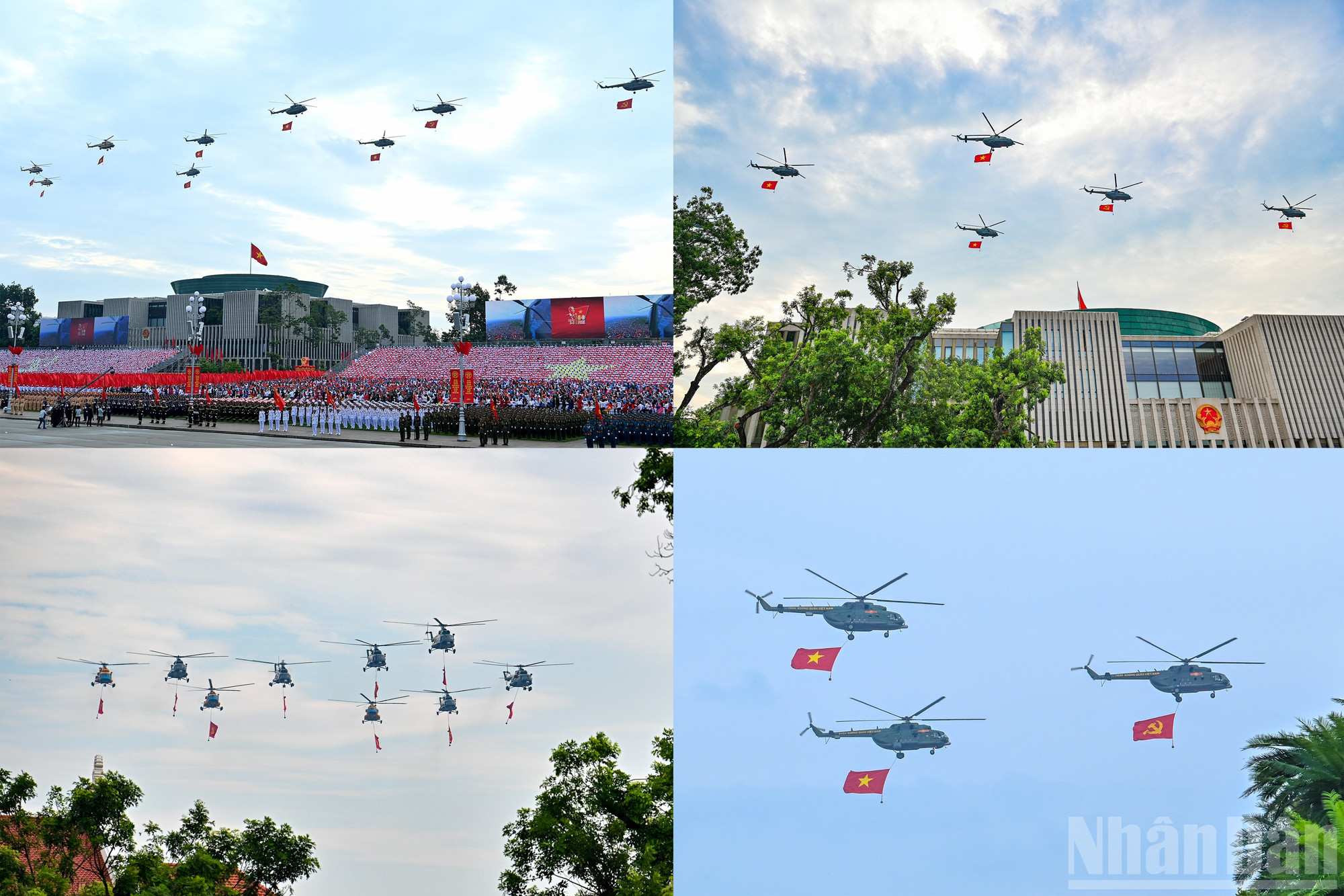 ベトナム空軍のヘリコプター隊がバーディン広場を通過する。 ndo_br_truc-thang-1.jpg