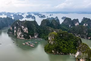 Condé Nast Traveler đánh giá, vịnh Hạ Long được du khách yêu thích bởi làn nước xanh biếc và những hòn đảo đá vôi trải dài. (Ảnh: THÀNH ĐẠT)