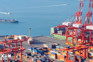 Cảng hàng hóa Busan, Hàn Quốc. (Ảnh: TTXVN)