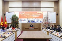 Quang cảnh điểm cầu trực tuyến tại Bộ Tư lệnh Vùng 3 Hải quân.