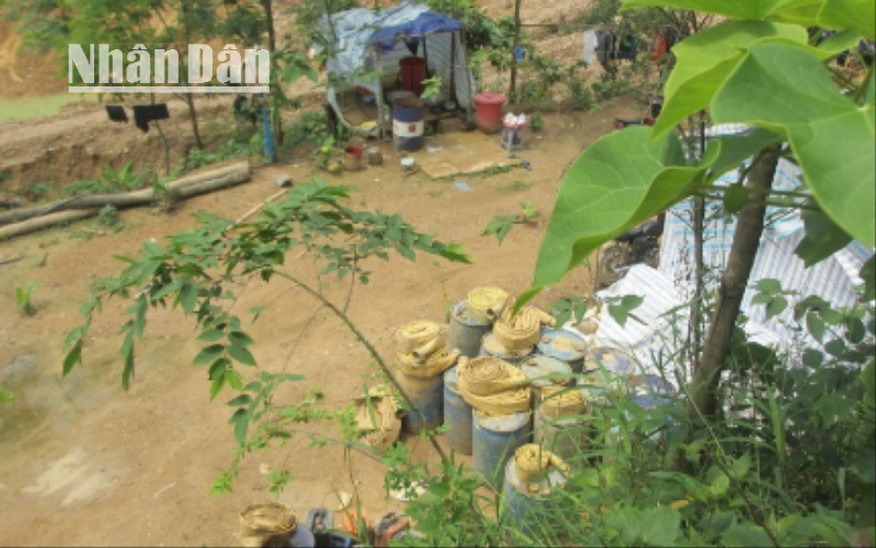 Việc để xảy ra tình trạng khai thác vàng trái phép, nhất là việc các đối tượng còn lập lán ở thể hiện rõ những mặt hạn chế trong công tác quản lý, giám sát. 7-374.jpg