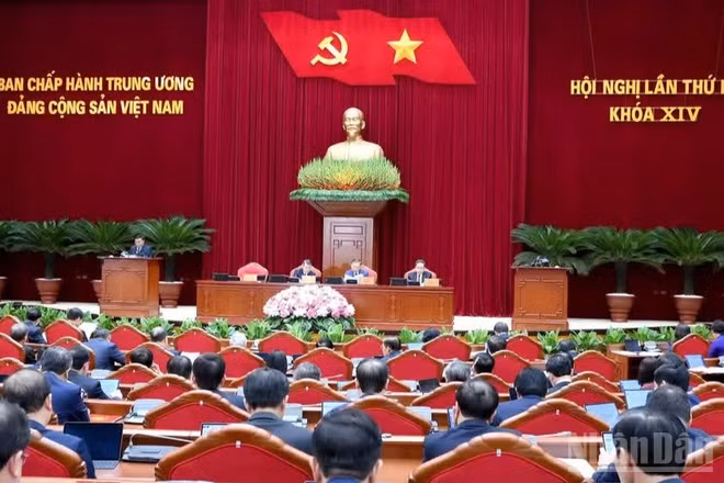 Hội nghị lần thứ ba Ban Chấp hành Trung ương Đảng Cộng sản Việt Nam khóa XIV. (Ảnh: ĐĂNG KHOA)