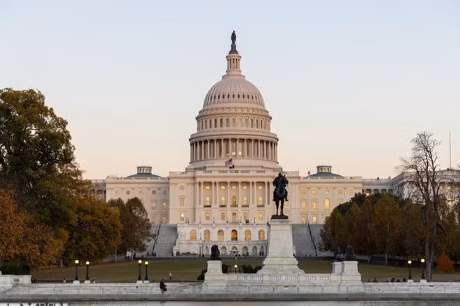Tòa nhà Quốc hội Mỹ tại Washington, D.C. (Ảnh: THX/TTXVN)