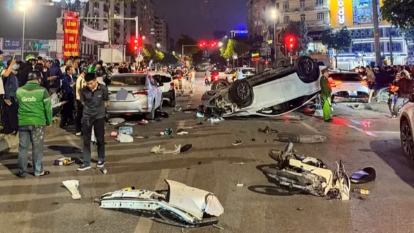 Hiện trường vụ tai nạn.