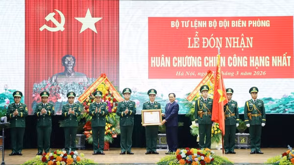 Phó Thủ tướng Bùi Thanh Sơn trao Huân chương Chiến công hạng Nhất tặng Bộ Tư lệnh Bộ đội Biên phòng.