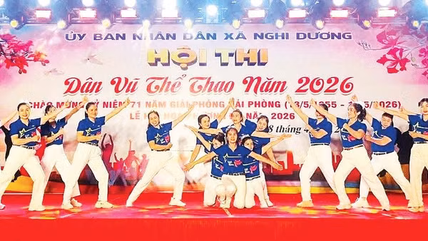 Hội thi Dân vũ thể thao năm 2026 xã Nghi Dương. 