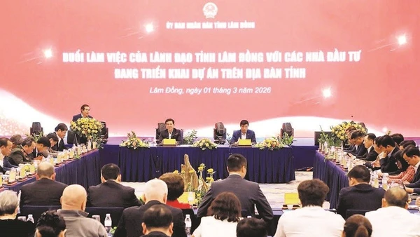 Lãnh đạo tỉnh Lâm Đồng làm việc với doanh nghiệp, nhà đầu tư.