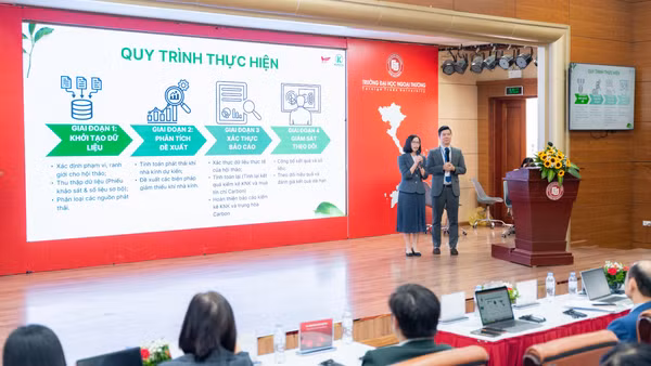 Ban tổ chức hội thảo công bố việc thực hiện mô hình Net Zero tại hội thảo,