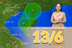 [Video] Dự báo thời tiết đêm nay và ngày mai 13/6/2025: Hoàn lưu bão số 1 gây mưa lớn ở Trung Bộ