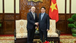 Chủ tịch nước Lương Cường tiếp Đại sứ Phần Lan đến chào từ biệt. (Ảnh: THỦY NGUYÊN)