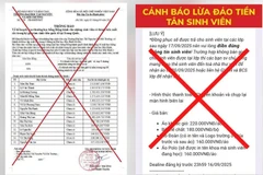 Hai trường hợp lừa đảo được Trường đại học Tài nguyên và Môi trường Hà Nội ghi nhận thời gian gần đây.