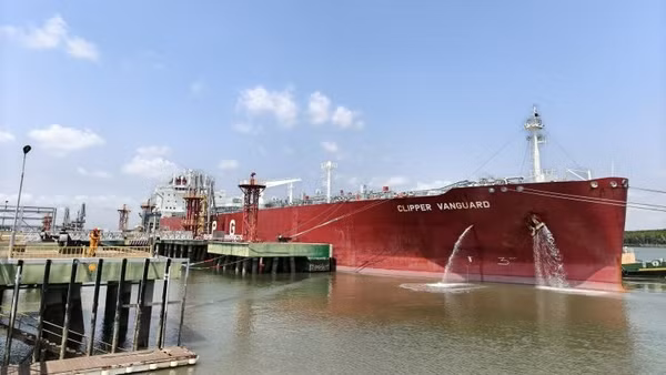 PV GAS đón tàu Clippver Vanguard mang gần 38.000 tấn LPG từ Australia cập cảng Thị Vải (Thành phố Hồ Chí Minh) ngày 20/3/2026.